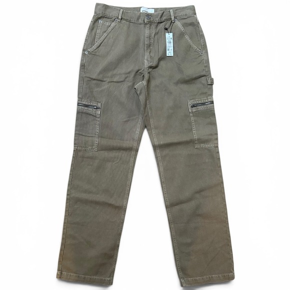 Garage Pants - Garage Dusty Green Straight Baggy Cargo Carpenter Pants Size 30 NEW! $65